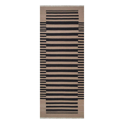 Reynosa Hand Woven Flat Weave Kilim Wool Eco-Friendly Area Rugs - Runner, Plum Color, Plain Solid Design, Low Pile Handmade Area Rugs for Living Room, Bed Room