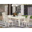 Cet ensemble de table de salle à manger moderne 5 pièces comprend une table rectangulaire en bois avec une feuille de papillon et 4 chaises Parsons en tissu beige clair, lin blanc-1417894841-1417894840