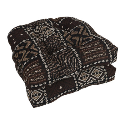 19-Inch Rounded Back Tapestry Chair Cushions (Set Of 2)