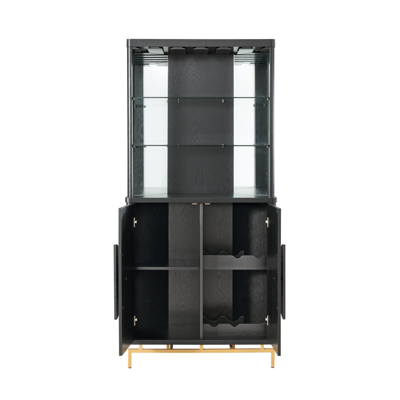 Armoire de bar d'angle, Noir