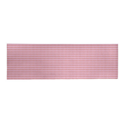 Tapis rose/rouge fait main géométrique