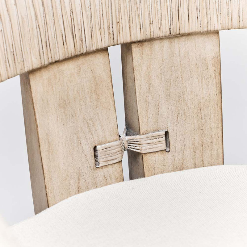 Fauteuil Maryl III, Blanc délavé, Chenille de jade