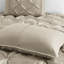 Édredon 7 pièces très grand taupe - magnifique broderie 1 édredon, 2 taies décoratives, 3 coussins, jupe de lit plissée - rembourrage d'apparence élégante inclus lavable-119384988-119384989