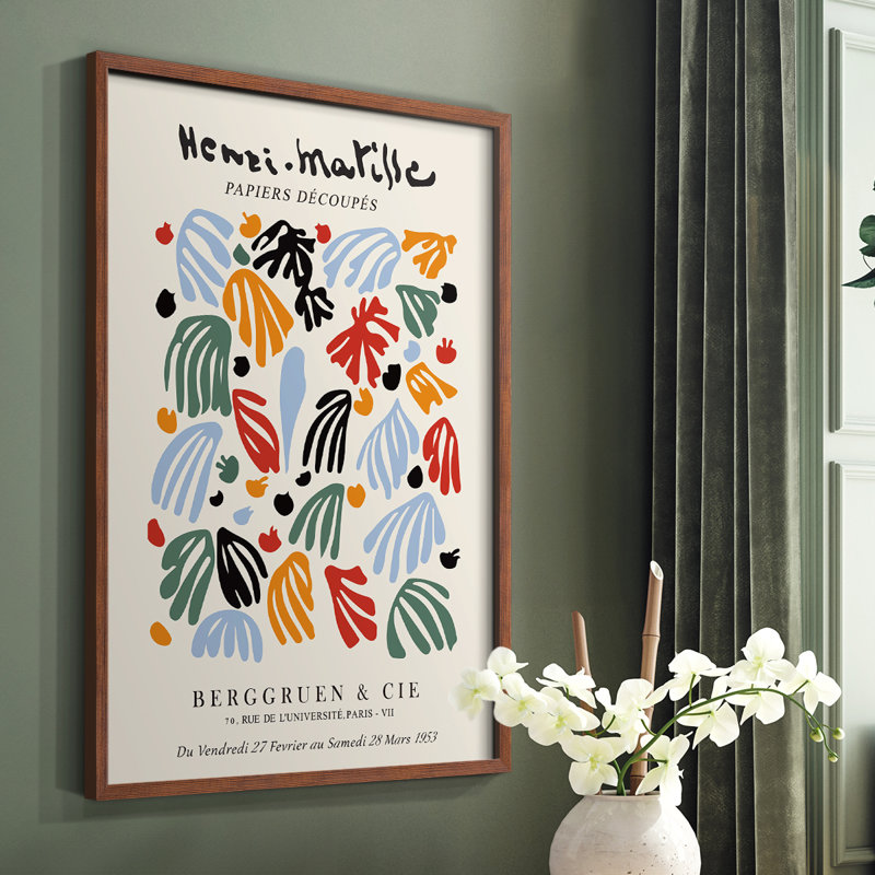 Matisse Lxxxvii, reproduction encadrée - bois massif, Cadre photo brun simple, H 10 po x l 8 po