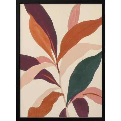 "Abstract Plants" Framed Textured Wall Art