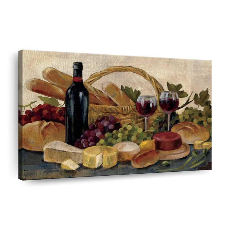 Impression sur toile Tuscan Evening Wine Crop, H 26 po x l 39 po x P 1,25 po