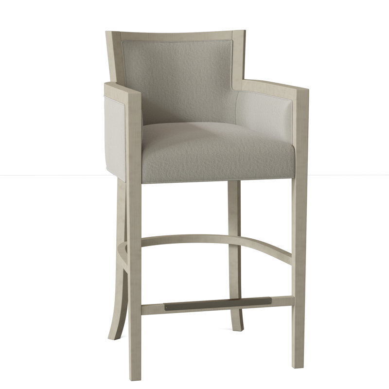 Albany Upholstered Stool with Solid Wood Frame, 9953 Mink 100% Polyester, Tobacco, Counter Stool (26" Seat Height)