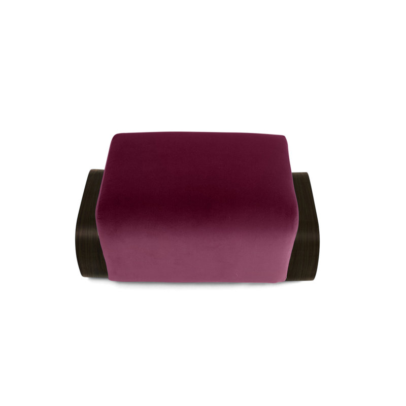 Cayenne Ottoman, Cranberry Velvet