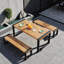 Ensemble de table de salle à manger d'extérieur 3 pièces avec 2 bancs - plateau en bois d'acacia et structure en acier, texture de grain de bois unique, ensemble de salle à manger de patio pour le jardin, la terrasse, le balcon ou les réceptions intérieures / extérieures