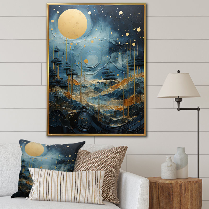 Reproduction d'art sur toile U19, H 32 po x l 24 po x P 1 po, Cadre flottant doré