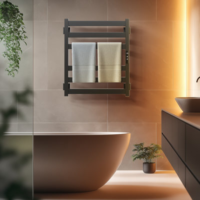Electric Towel Warmer 6 Bars Wall Mounted Heated Towel Rack