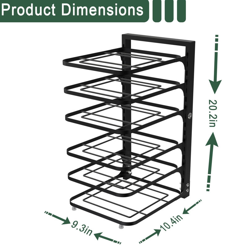 Multifunctional Adjustable Pan Pot Rack 6-Tier for Cabinet