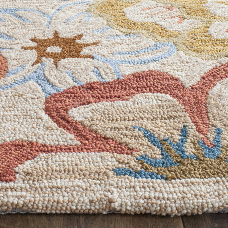 Josephine Hand Hooked Performance Floral Rug, Rectangle 4' x 6'