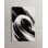 Art mural en verre trempé abstrait noir et blanc, spirale minimaliste moderne, grand imprimé monochromatique de luxe, cadeau de bureau chic