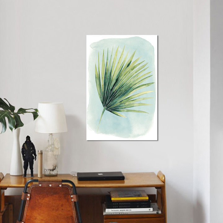 «Paradise Palm Leaves II», impression sur toile, H 18 po x l 12 po x P 1,5 po, Toile tendue, Pas de tapis