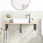  Tablette de lavabo murale en acier et bois de chêne massif-1300573706
