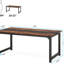 Grand bureau d'ordinateur moderne de 63 po pour bureau à domicile - Table d'écriture robuste avec structure en acier, poste de travail industriel avec bureau spacieux et pieds réglables, brun rustique et noir-903881162