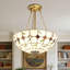 Lustre 3 lumières style urne / bol à intensité variable avec sources lumineuses