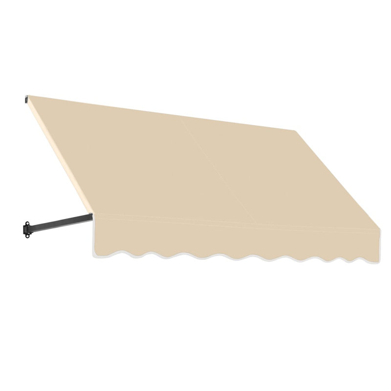 Auvent fixe en tissu acrylique rétro Awntech Dallas, H 16 po x l 64,5 po x P 30 po, Brun clair