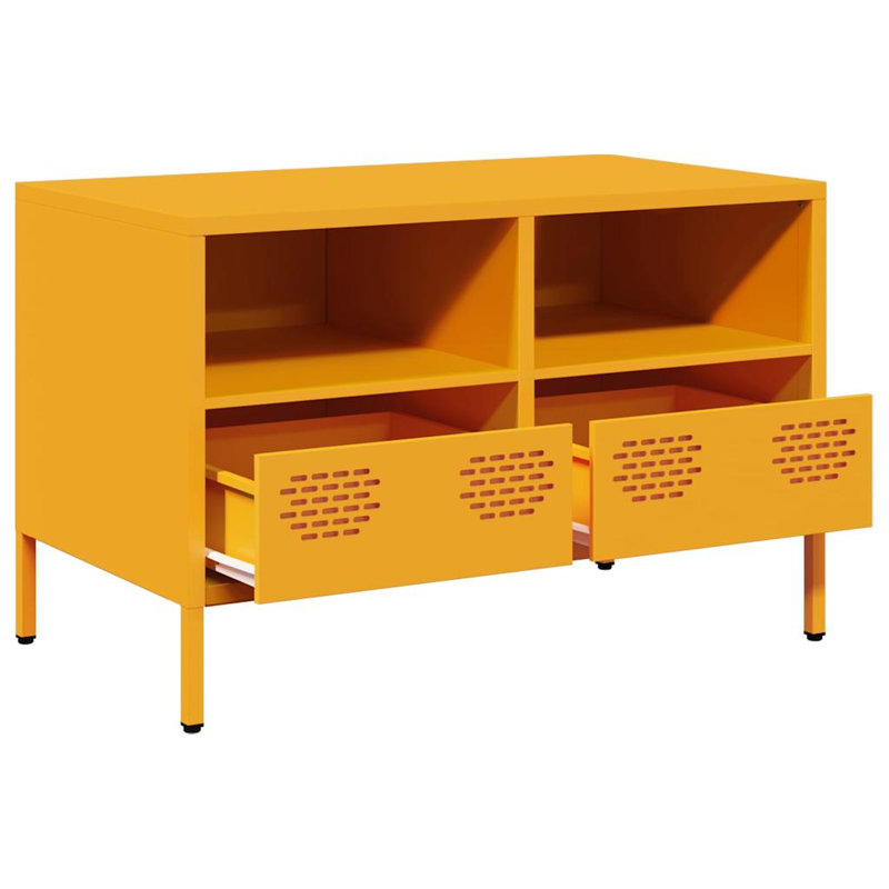 Athanasius Unfinished TV Stand for TVs up to 24", 68cm, Mustard Yellow