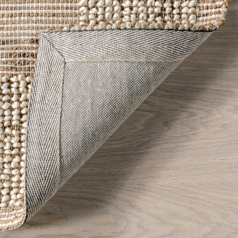 Ivory Textured Jute and Wool Rectangular 8' x 10' Area Rug
