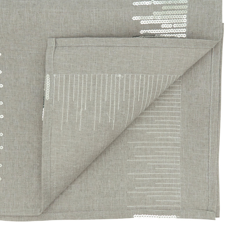 Silver Sequin Border Polyester Table Runner, 16" x 72"