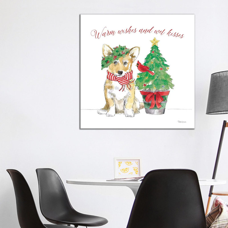 Holiday Paws V On White by Beth Grove - Wrapped Canvas Print, 93.98 cm H x 93.98 cm W x 1.91 cm D