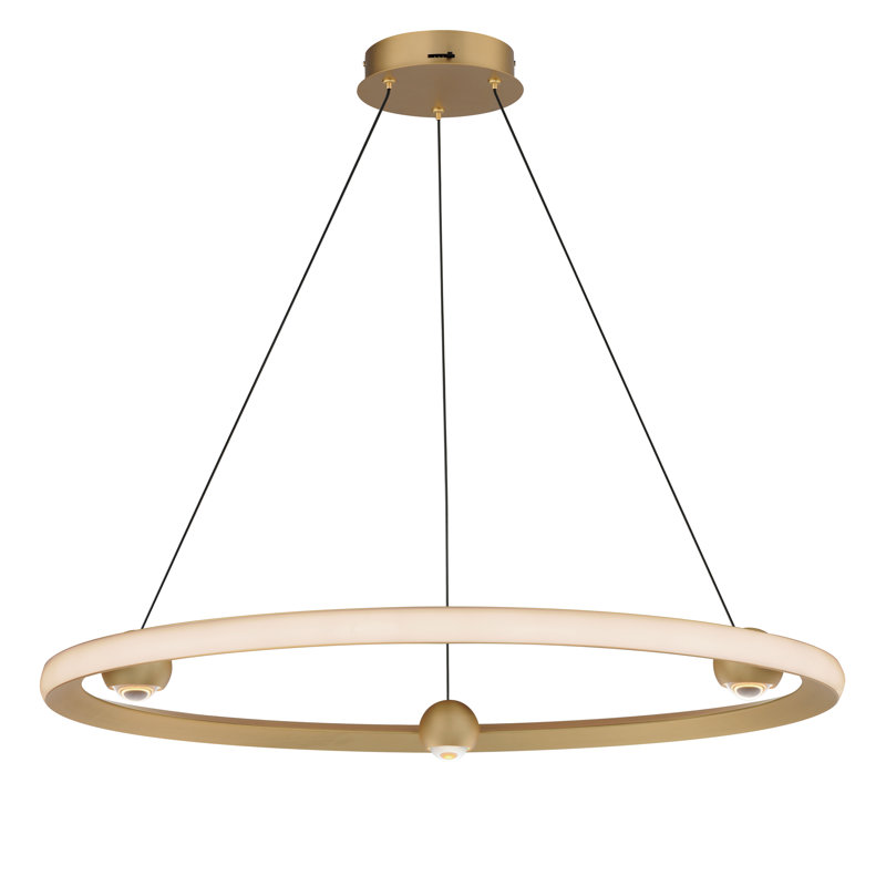 Luminaire suspendu 1 lumière, Or, H 2,75 po x l 32 po x P 32 po