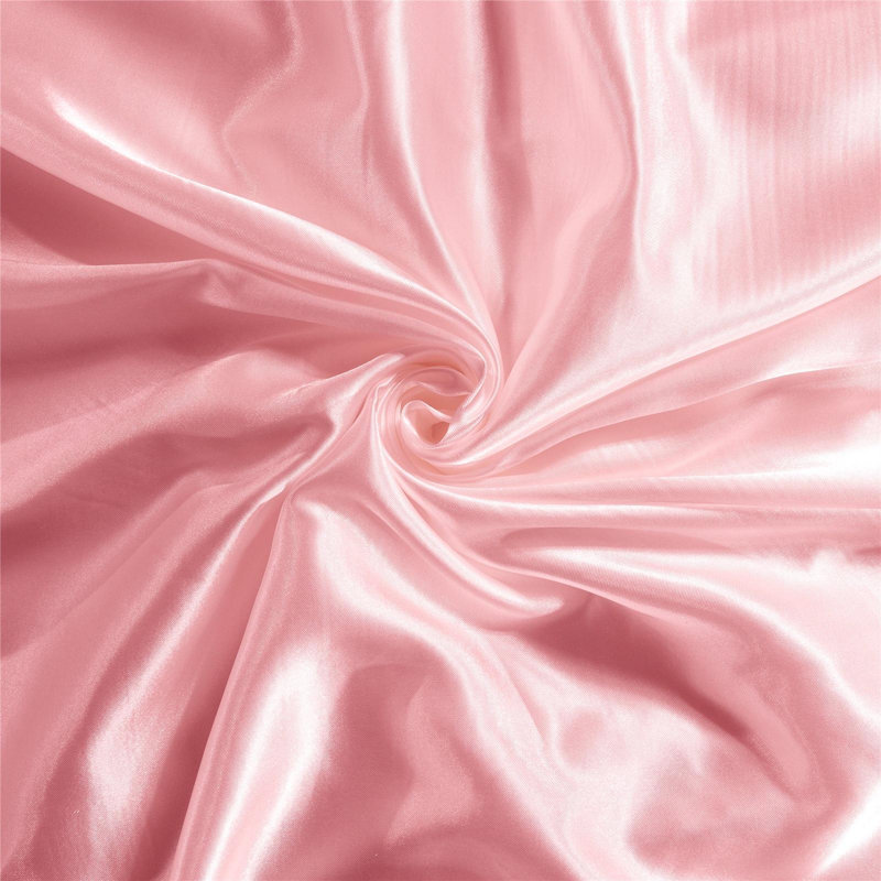 American Traditional Satin Standard Solid Duvet Cover, Queen Duvet Cover +  2 Standard Pillowcases, Pink