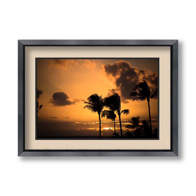 Coucher de soleil à  Maui, par Kelly Wade, Cadre photo argenté, H 18 po x l 22 po