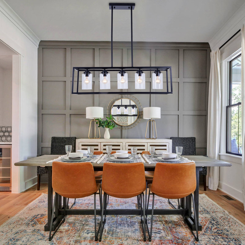 5 - Light Dimmable Kitchen Island Square / Rectangle Chandelier
