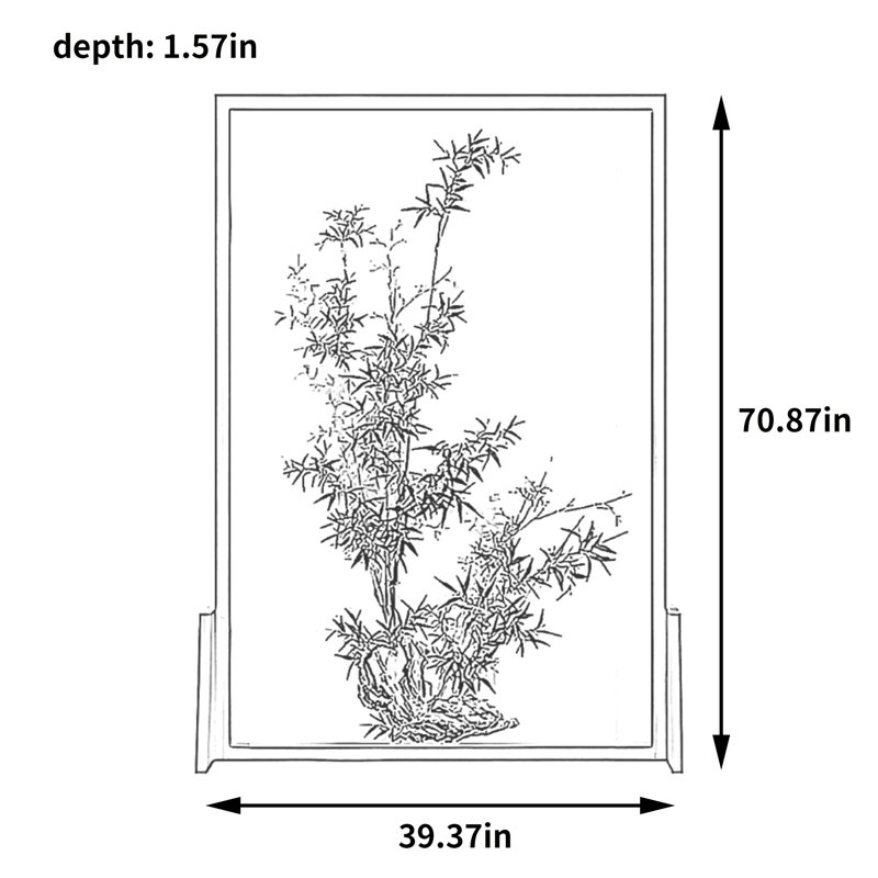 Paravent en bambou, H 70,87 po x l 39,37 po x P 1,57 po