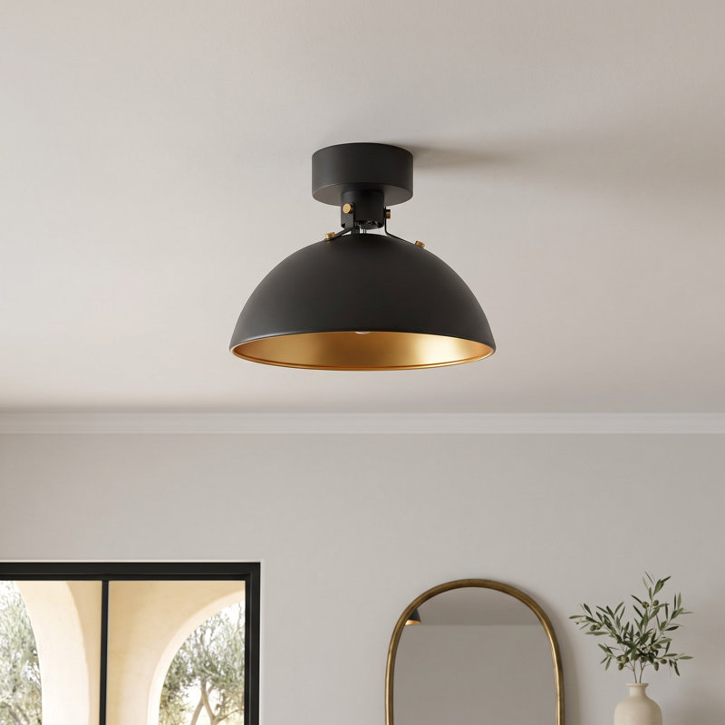 Argente Flushmount, Antique Brass/Black