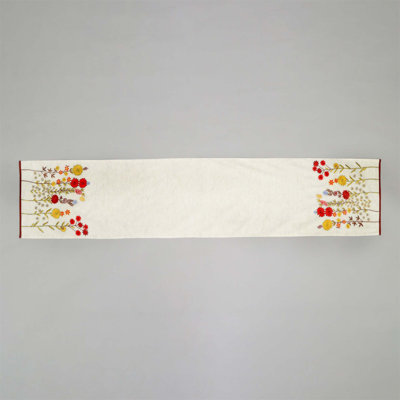 Chemin de table en coton brodé Daisy