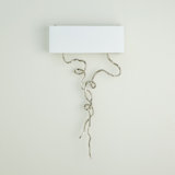 Brass, Stainless Steel, Fabric Flush Mounted Sconce