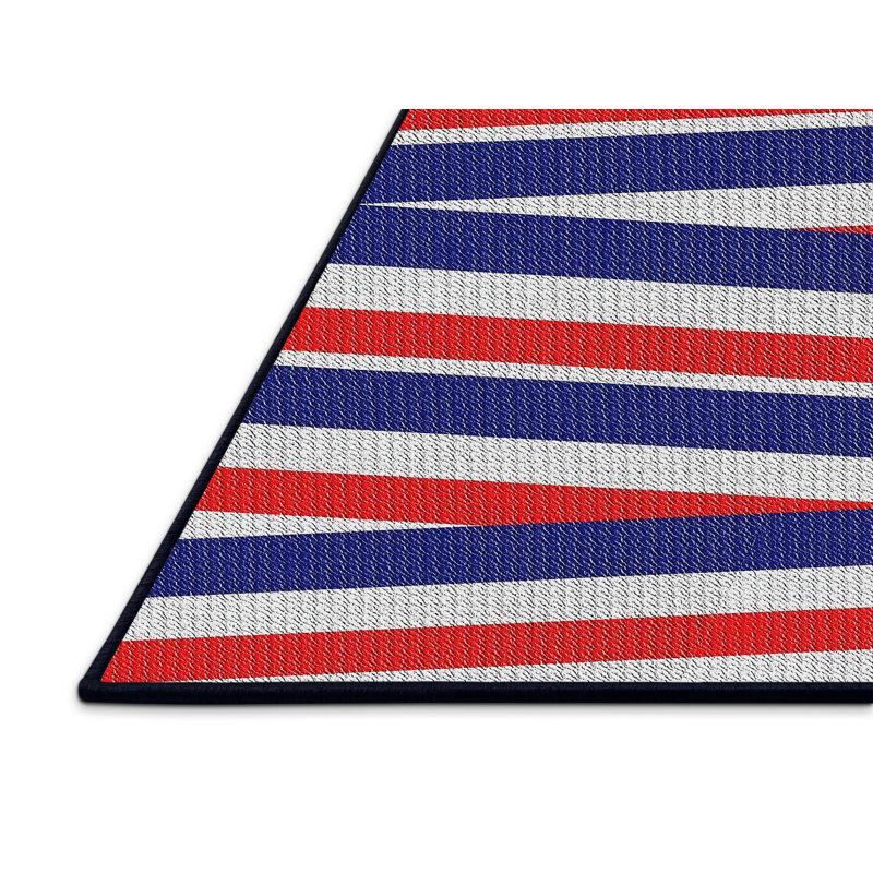 Tapis bleu / rose Alston, Rectangle 5 pi x 7 pi