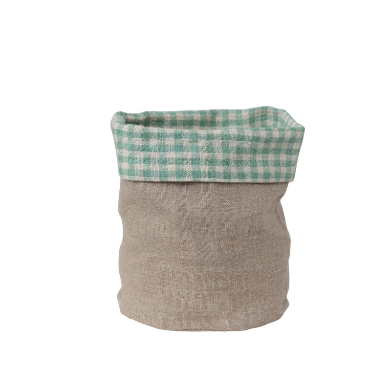 Panier à pain en lin tissé à la main avec doublure en guingan