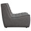 Chaise sans accoudoirs Marshall en tissu gris