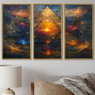 Double Star Arcane Hexagram - Geometric Wall Art Print Set