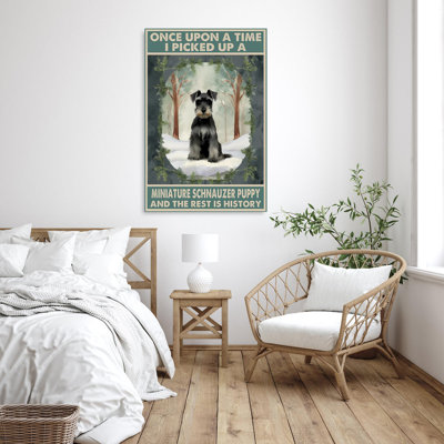 " I Picked Up A Miniature Schnauzer - 1 Piece Rectangle Graphic Art Print On Wrapped Canvas "