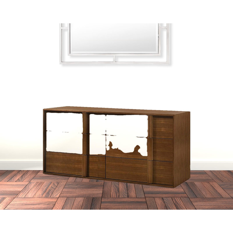 Commode double en bois massif l 6,5 po Louanne