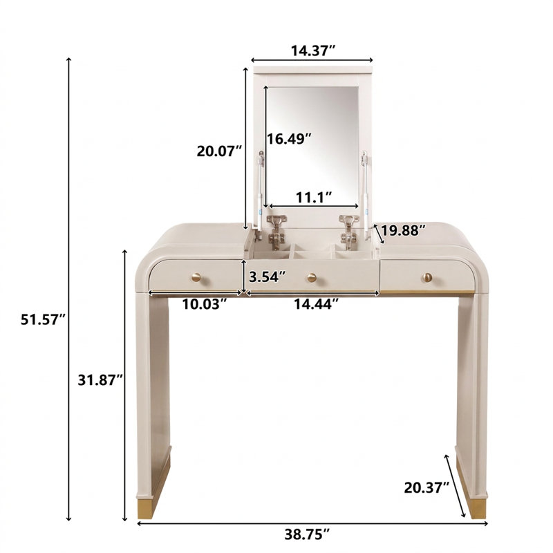 Bureau de coiffeuse Classic, Champagne