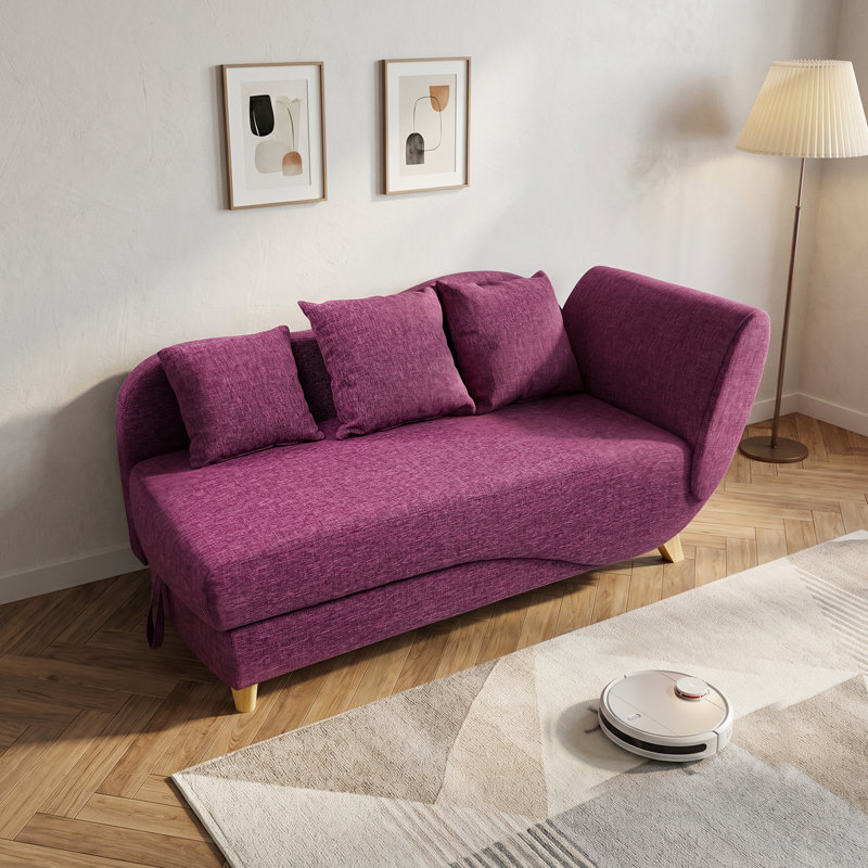 Chaise longue rembourrée Chanoa, Mauve raisin