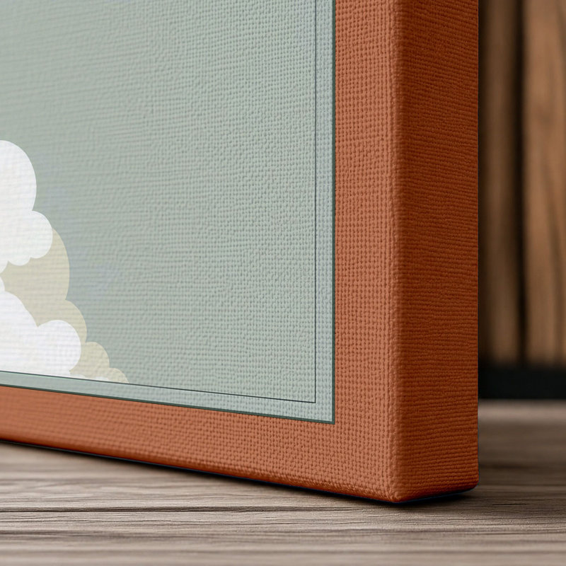 Soaring Eagle Mid-Century - Wrapped Canvas, 24x16 - 61.0 x 40.6 cm, Terracotta Border