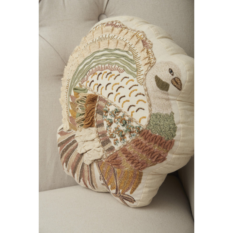 14" x 14" Turkey Shaped Throw Pillow
