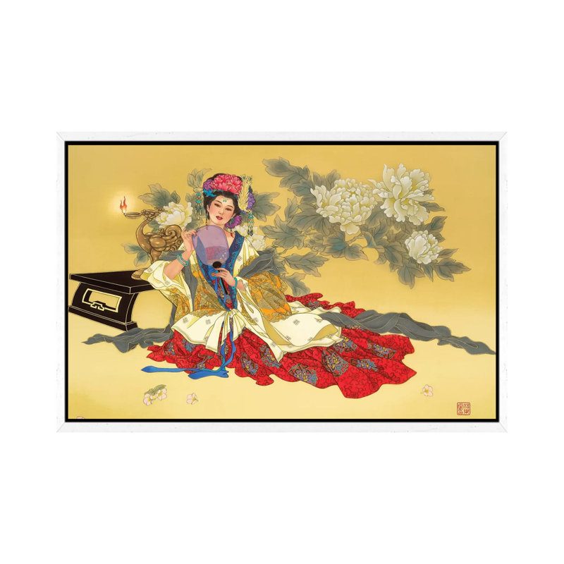 La Coquette - Painting on Canvas, White Framed, 101.6 cm H x 66.04 cm W