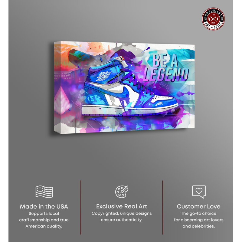 Be A Legend Blue and Purple Abstract Canvas Wall Art