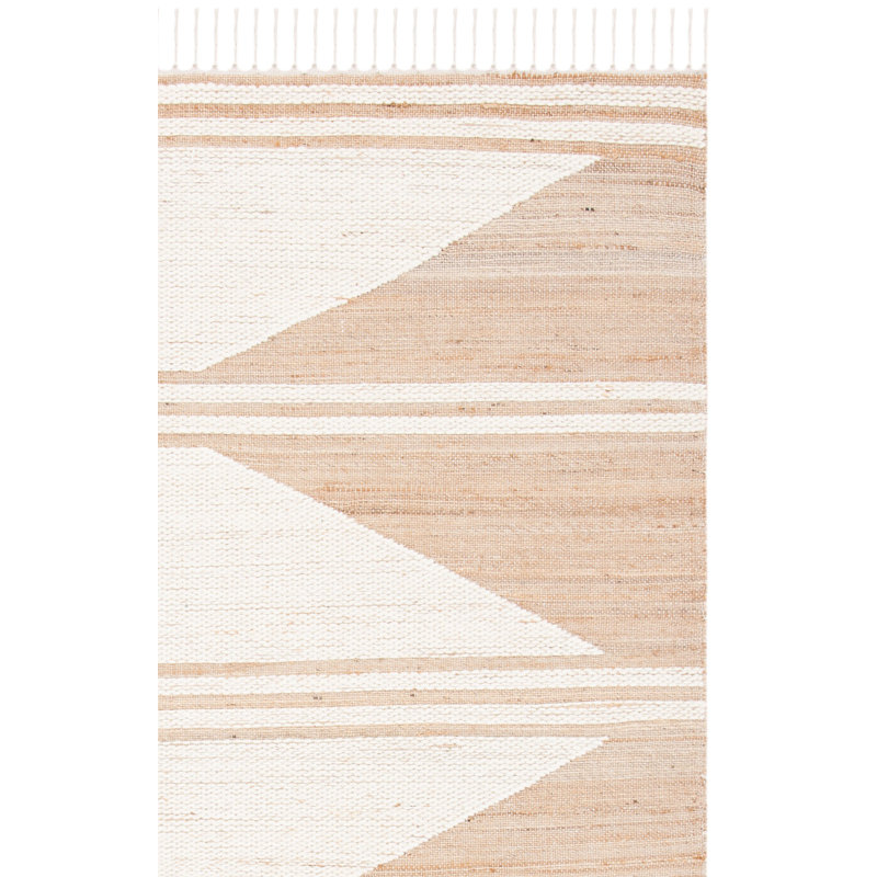 Tapis géométrique en jute / laine tissé à plat à la main Adelina, Rectangle 2 pi x 3 pi