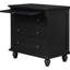 3 armoires en bois noires - amplement d'espace de rangement, table de bout polyvalente avec plateau de rangement en bois massif noir Ustyle, idéal pour chambre à coucher ou bureau