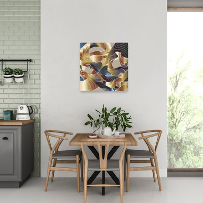 «Golden Abstract Landscape Abstract Contemporary Elegant Landscape Nature», reproduction d'art murale